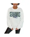 Gameday Couture Women's White Seattle Seahawks Just Go With It Oversized Long Sleeve Crewneck Sweatshirt In White