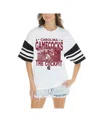 Gameday Couture Women's White South Carolina Gamecocks Crowd Pleaser Contrast Sporty Heritage Stripe Oversized T-shi In White
