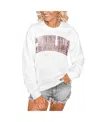 Gameday Couture Women's White South Carolina Gamecocks Distressed Snap Perfect Oversized Pullover Sweatshirt In White