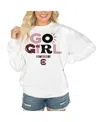 Gameday Couture Women's White Coastal Carolina Chanticleers Good Vibes Premium Fleece Drop Shoulder Pullover Sweatsh In White