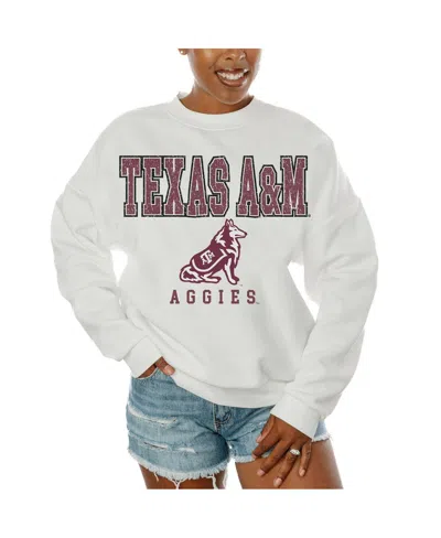 Gameday Couture Women's White Texas A&m Aggies Freestyle Fleece Pullover Sweatshirt