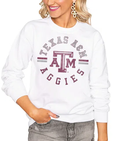 Gameday Couture Women's White Texas A&m Aggies Oversized Vintage Days Perfect Crew Sweatshirt In Multi