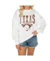 Gameday Couture Women's White West Virginia Mountaineers Good Vibes Premium Fleece Drop Shoulder Pullover Sweatshirt In White