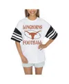 Gameday Couture Women's White Texas Longhorns Starting Lineup Contrast Sporty Heritage Oversized T-shirt In White