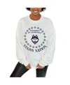 Gameday Couture Women's White Uconn Huskies Premium Fleece Drop Shoulder Pullover Sweatshirt In White