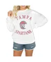 Gameday Couture Women's White University Of Tampa Spartans Good Vibes Premium Fleece Drop Shoulder Pullover Sweatshi In White