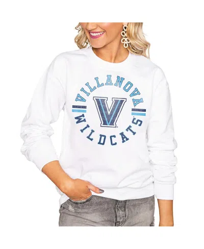Gameday Couture Women's White Villanova Wildcats Oversized Vintage Days Perfect Crew Sweatshirt