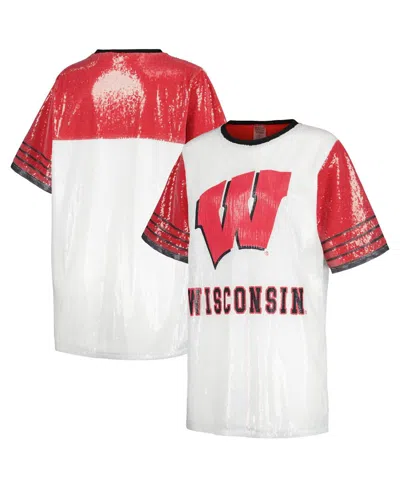 Gameday Couture Women's White Wisconsin Badgers Chic Full Sequin Jersey Dress