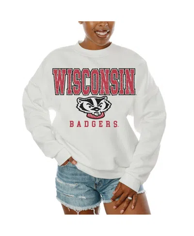 Gameday Couture Women's White Wisconsin Badgers Freestyle Fleece Pullover Sweatshirt