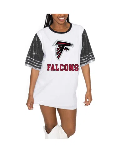 Gameday Couture Women's White/black Atlanta Falcons Bling It Full Sequin Jersey Dress In Black,white
