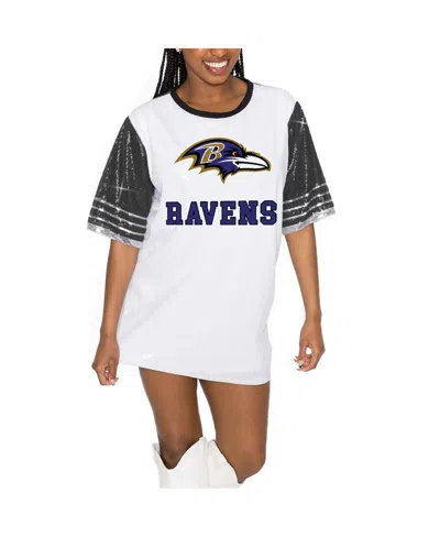Gameday Couture Women's White/black Baltimore Ravens Bling It Full Sequin Jersey Dress In Black,white