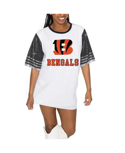 Gameday Couture Women's White/black Cincinnati Bengals Bling It Full Sequin Jersey Dress In Black,white