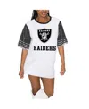 Shop Gameday Couture Women's White/black Las Vegas Raiders Bling It Full Sequin Jersey Dress In Black,white