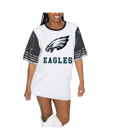 Gameday Couture Women's White/black Philadelphia Eagles Bling It Full Sequin Jersey Dress In Black,white