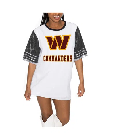 Gameday Couture Women's White/black Washington Commanders Bling It Full Sequin Jersey Dress In Black,white
