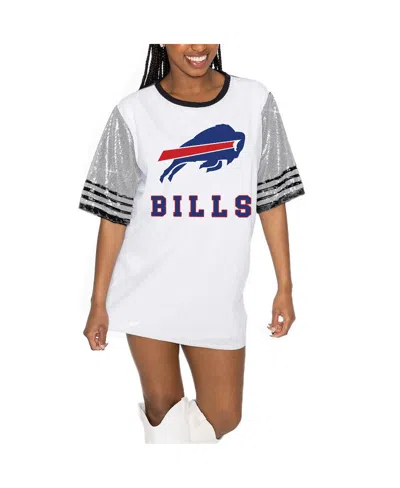 Gameday Couture Women's White/gray Buffalo Bills Bling It Full Sequin Jersey Dress In Gray,white