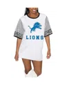 Gameday Couture Women's White/gray Detroit Lions Bling It Full Sequin Jersey Dress In Gray,white