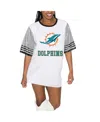 Gameday Couture Women's White/gray Miami Dolphins Bling It Full Sequin Jersey Dress In White