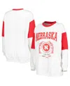 Gameday Couture Women's White/scarlet Nebraska Huskers It's A Vibe Dolman Pullover Sweatshirt In White,scarlet