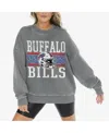Gameday Couture Women's Gray Buffalo Bills Vintage Wash Oversized Crewneck Fleece Pullover In Gray