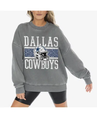 Gameday Couture Women's Gray Dallas Cowboys Vintage Wash Oversized Crewneck Fleece Pullover