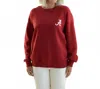 Gameday Social Alabama Barkley Split Lantern Sleeve Crew Sweatshirt In Crimson In Red