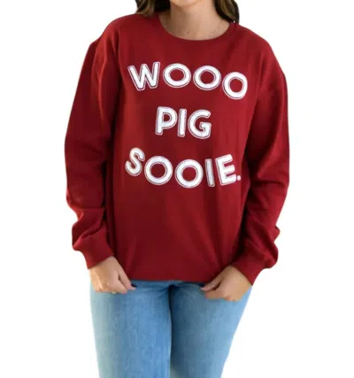 Gameday Social Arkansas Perkins Chenille Top In Red