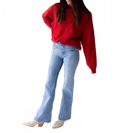 Gameday Social Arkansas Ritter Crew Top In Crimson In Pink