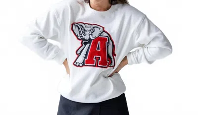 Gameday Social Mascot Chenille Comfort Crewneck Sweatshirt In Alabama In White