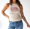 Gameday Social Oklahoma Sooners Ribbed Tank Top In Beige In White