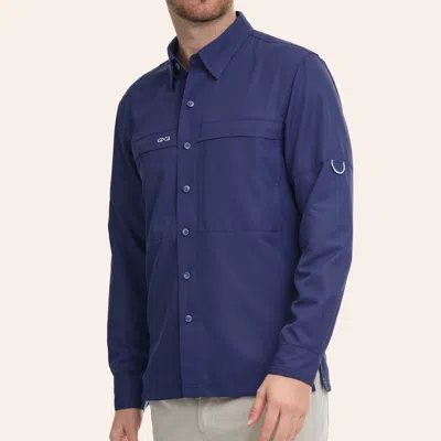 Gameguard Men's Explorer Indigo Long Sleeve Fishing Shirt In Purple