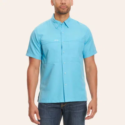 Gameguard Outdoors Men's Bright Ocean Blue Microfiber Fishing Shirt