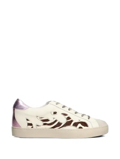 Gamin Dopamine Flame-patchwork Sneakers In White