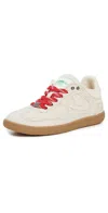 Ganni 08 Canvas Raw Edge Sneakers Parchment In Neutral
