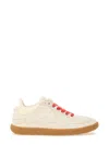 Ganni Canvas Sneaker With Rubber Sole And Embroidered Stitching In Neutral
