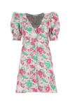 Ganni Embroidered Polyester Blend Mini Dress In Multi