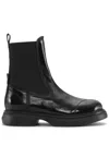 Ganni Womens Patent Faux Leather Black Pull On Chelsea Boots Uk7 In Black
