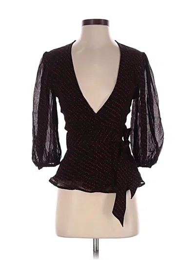 Ganni 3/4 Sleeve Blouse In Brown