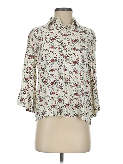 Pre-owned Ganni 3/4 Sleeve Blouse In Ivory