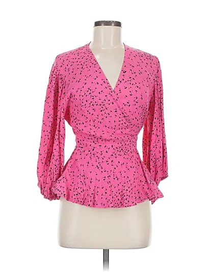 Pre-owned Ganni 3/4 Sleeve Blouse In Pink