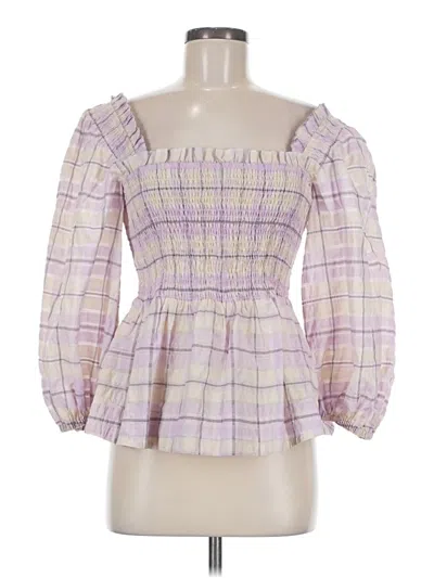 Pre-owned Ganni 3/4 Sleeve Blouse In Purple