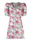 Ganni 3d Jacquard Button Down Mini Dress