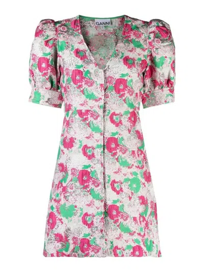 GANNI GANNI 3D JACQUARD MINI DRESS