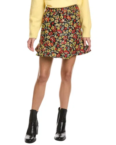 Ganni 3d Jacquard Mini Skirt In Black