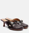 Ganni 40 Crocodile-effect Leather Mules In Nude