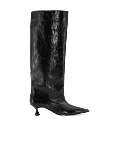 GANNI GANNI POINTED-TOE KNEE-HIGH BOOTS