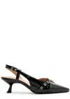 Ganni Slingback Kitten Heel Pump In Black