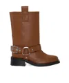 Ganni Stiefel Aus Einer Ledermischung Mit Schnalle In Brown