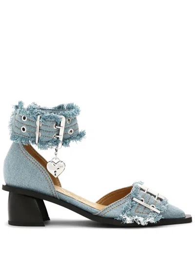 GANNI 50MM DENIM FEMININE PUMPS