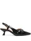 Ganni Slingback Kitten Heel Pump In Black